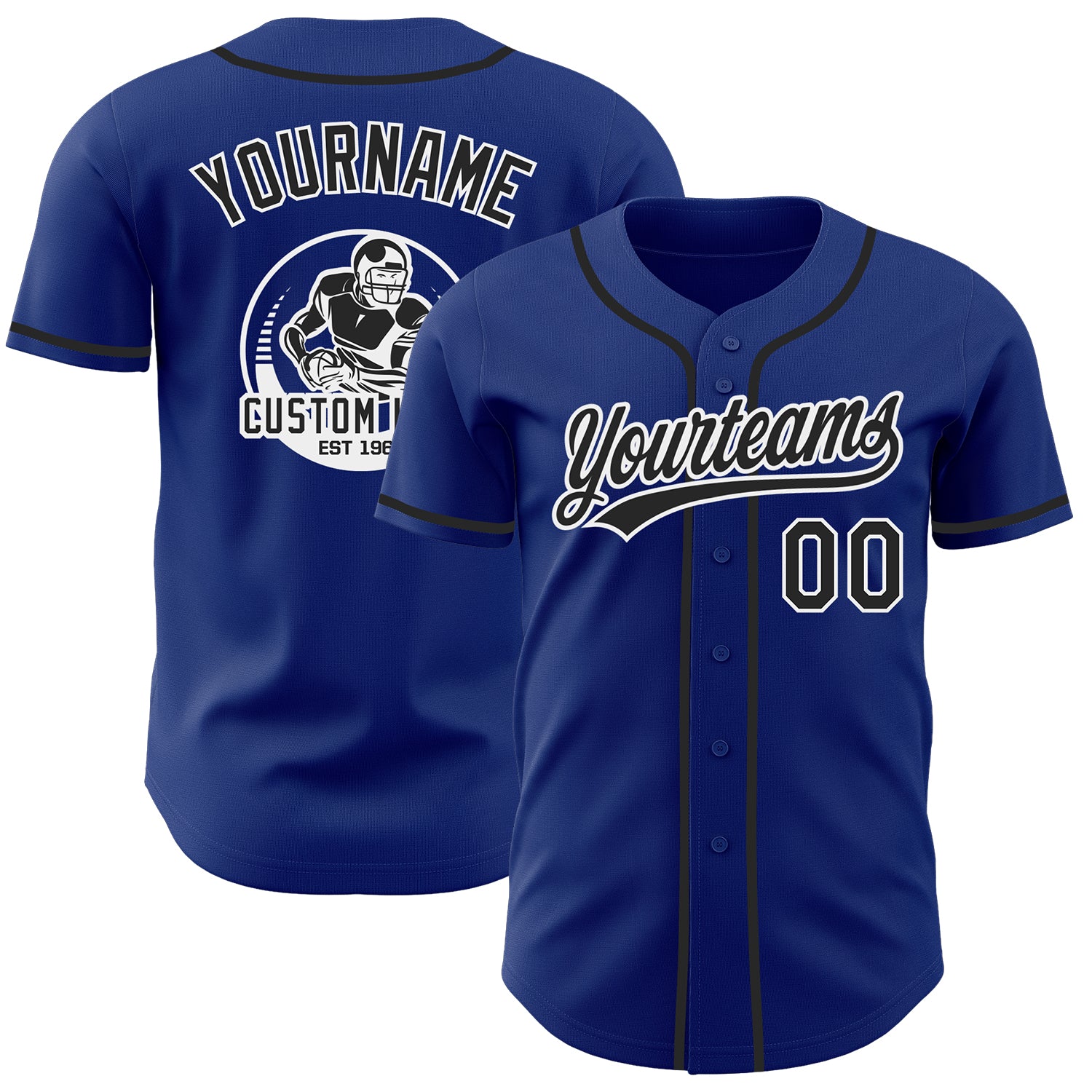 BLogo0127.jpg Custom Royal Black-White Authentic Baseball Jersey - Image 1