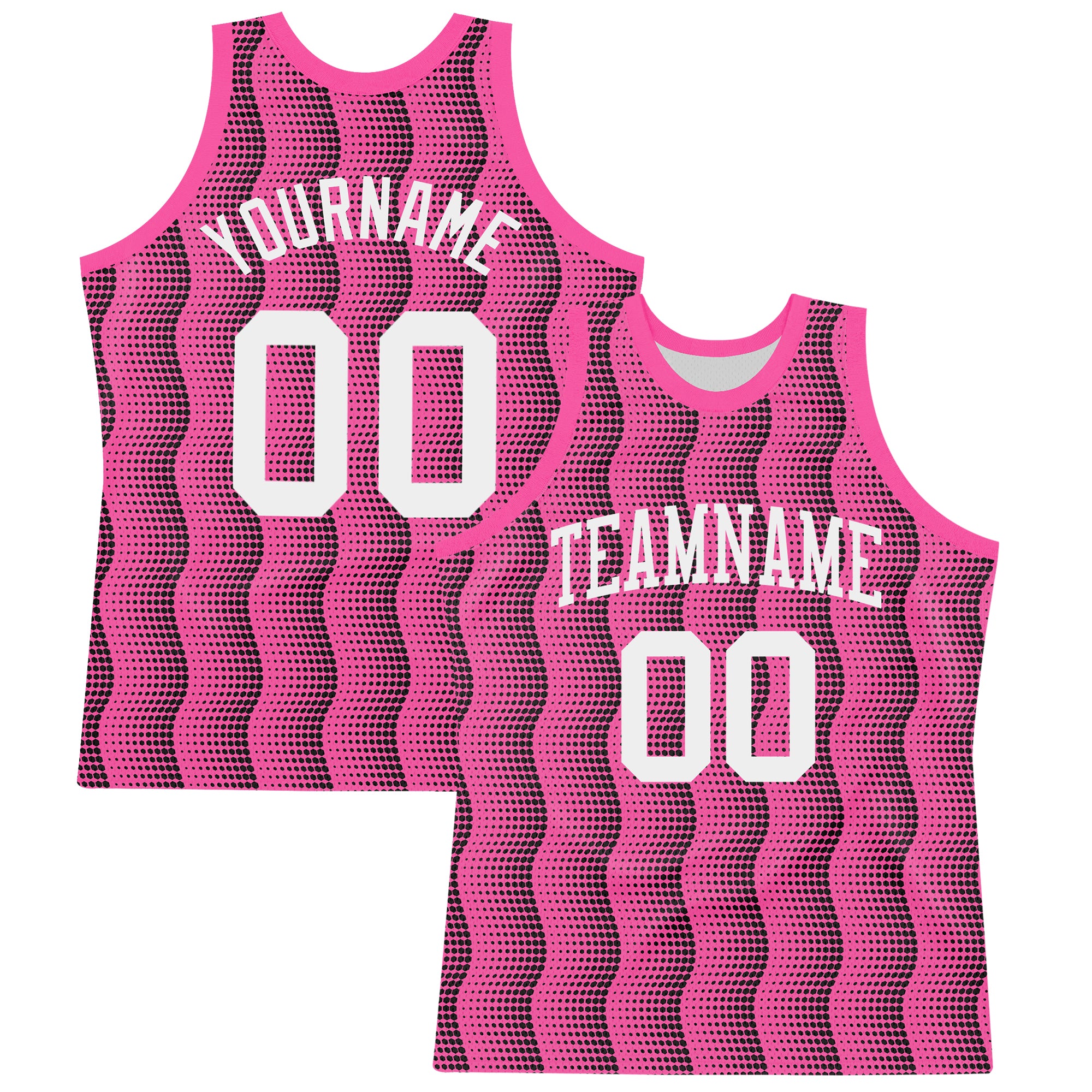 BSuit0450.jpg Pink White / Black Geometric Shape Basketball Uniform Set - Image 1