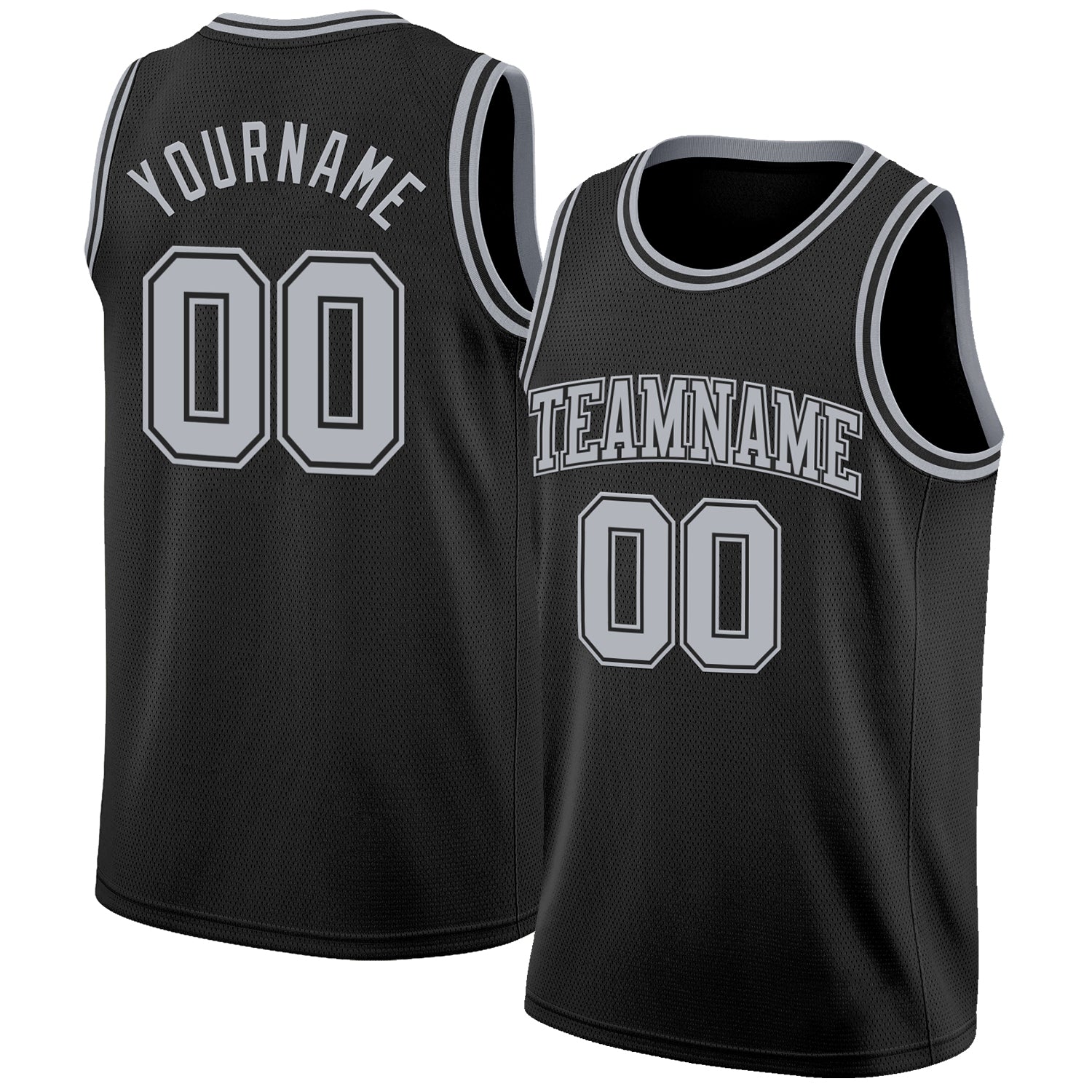 Black2865.jpg Black Gray Basketball Jersey - Image 1